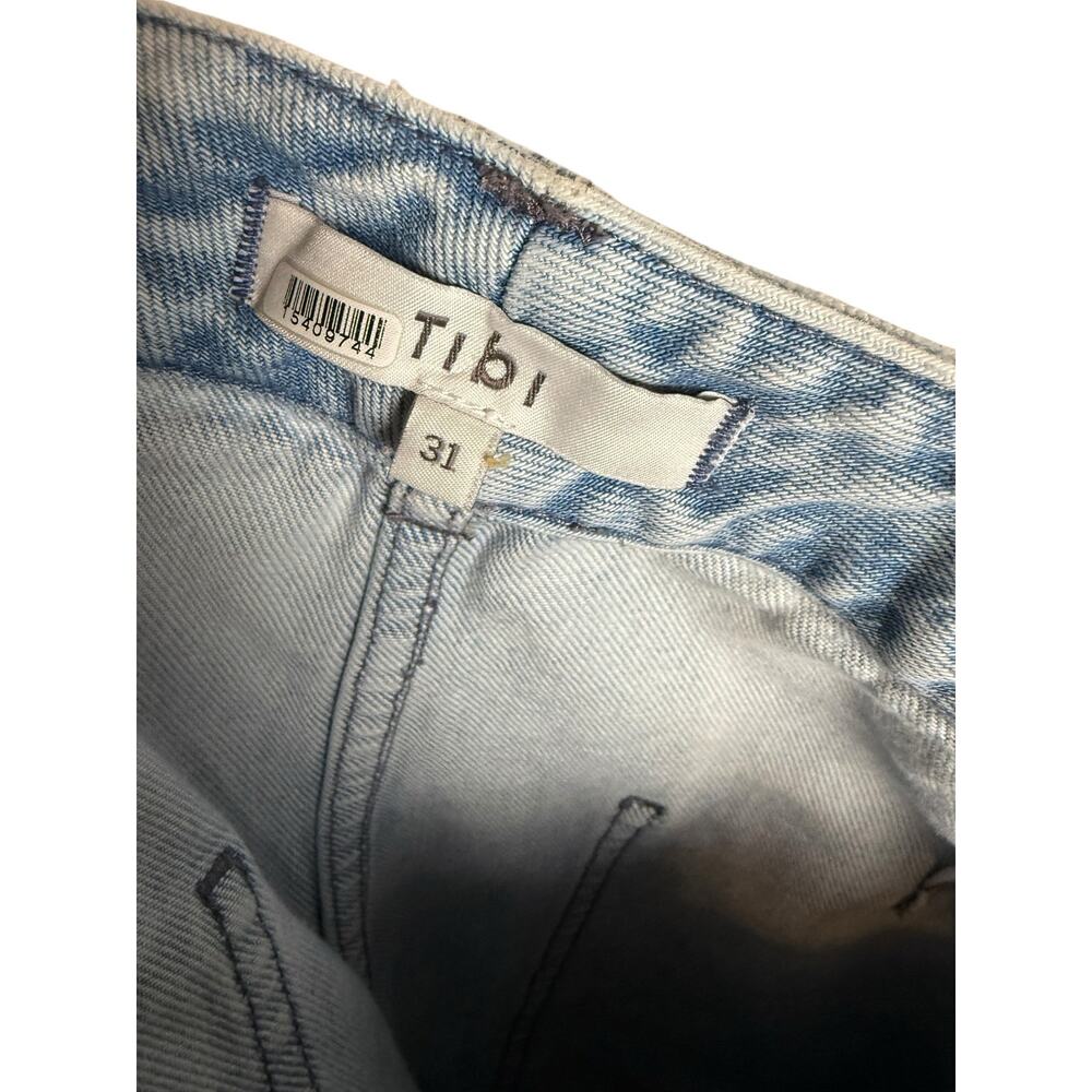 Tibi Acid Wash Light Blue Iceberg Baggy Patched Barrel Leg Relaxed Jeans Size 31 - Picture 15 of 16